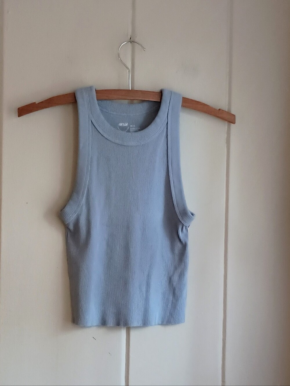 Blue High Neck Tank Top